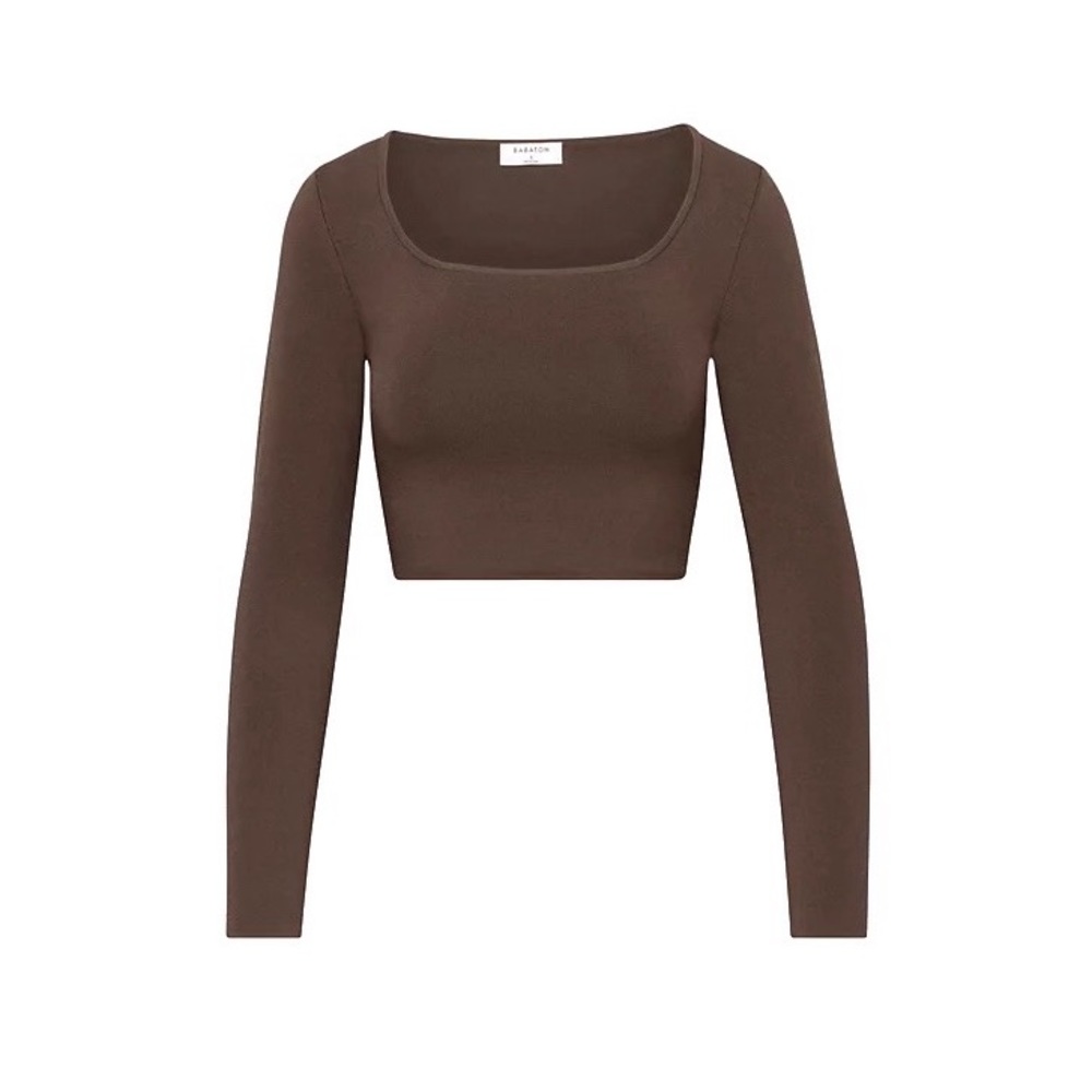 Aritzia Brown Long Sleeve Crop Top